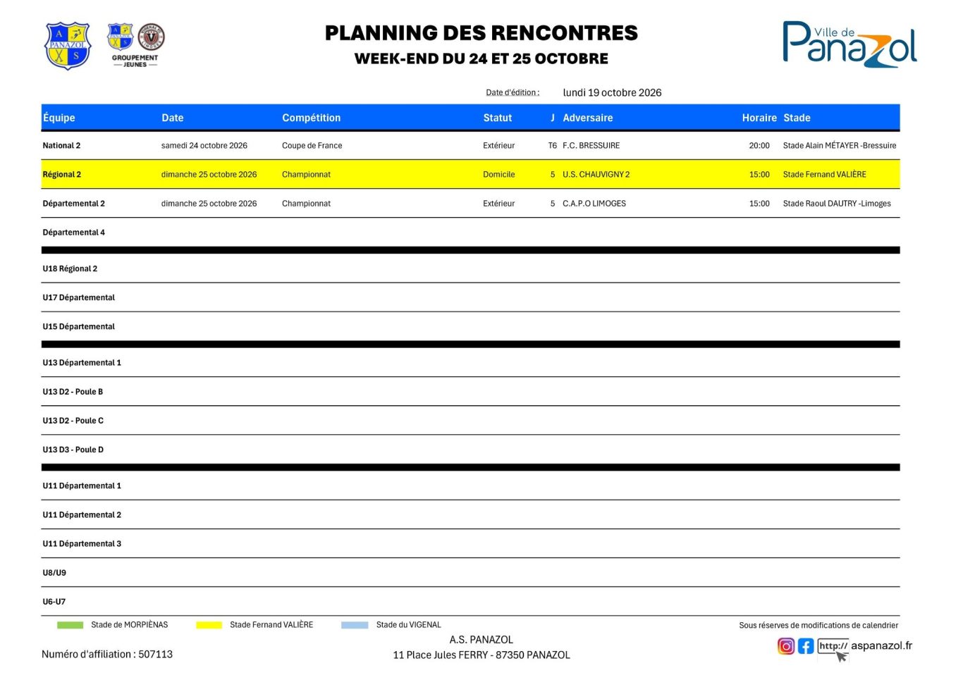 Dernier Match N3 Groupe B 2025-2026 Dernier Match N3 Groupe B 2025-2026